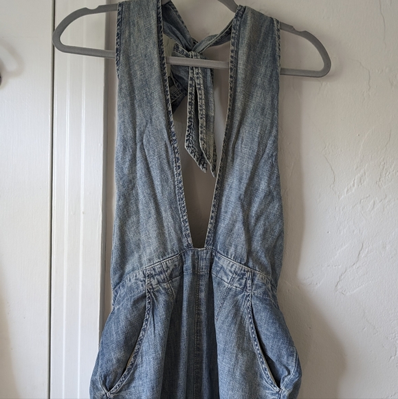 Free People Halter Denim One Piece - Picture 2 of 5